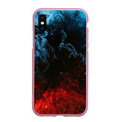 Чехол iPhone XS Max матовый Огонь И Вода, цвет: 3D-розовый