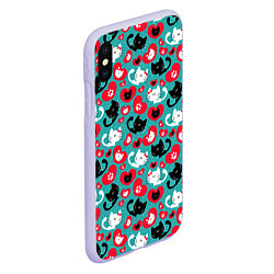 Чехол iPhone XS Max матовый Kitty Любовь, цвет: 3D-светло-сиреневый — фото 2