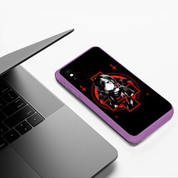 Чехол iPhone XS Max матовый SATANIC, цвет: 3D-фиолетовый — фото 2