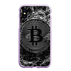 Чехол iPhone XS Max матовый БИТКОИН BITCOIN, цвет: 3D-сиреневый