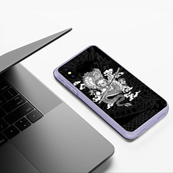 Чехол iPhone XS Max матовый ДРАКОН DRAGON, цвет: 3D-светло-сиреневый — фото 2