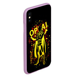 Чехол iPhone XS Max матовый One-Punch Man, цвет: 3D-сиреневый — фото 2