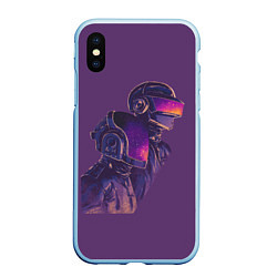 Чехол iPhone XS Max матовый Daft Punk, цвет: 3D-голубой