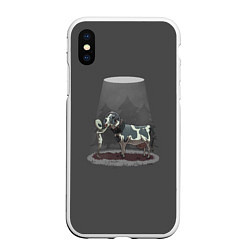 Чехол iPhone XS Max матовый Прощай, корова, цвет: 3D-белый