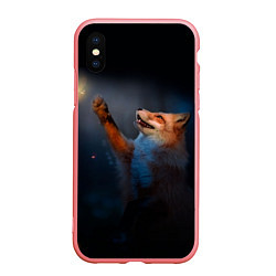 Чехол iPhone XS Max матовый Лиса и огонек, цвет: 3D-баблгам