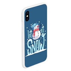Чехол iPhone XS Max матовый Пусть идет снег, цвет: 3D-белый — фото 2