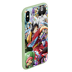 Чехол iPhone XS Max матовый ONE PIECE ВАН ПИС, цвет: 3D-салатовый — фото 2