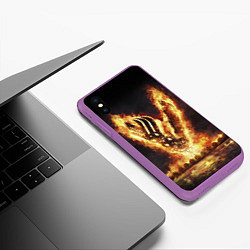 Чехол iPhone XS Max матовый ВИКИНГИ VIKINGS V, цвет: 3D-фиолетовый — фото 2