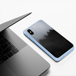 Чехол iPhone XS Max матовый Лес в дыму, цвет: 3D-голубой — фото 2