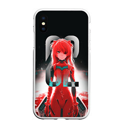 Чехол iPhone XS Max матовый Asuka Langley, цвет: 3D-белый