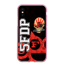 Чехол iPhone XS Max матовый Five Finger Death Punch 1, цвет: 3D-розовый