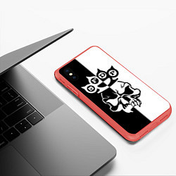 Чехол iPhone XS Max матовый Five Finger Death Punch 6, цвет: 3D-красный — фото 2