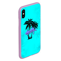 Чехол iPhone XS Max матовый GTA Vice City гавайка, цвет: 3D-сиреневый — фото 2