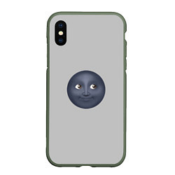 Чехол iPhone XS Max матовый Темная луна, цвет: 3D-темно-зеленый