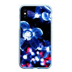 Чехол iPhone XS Max матовый Неоновые цвета, цвет: 3D-голубой
