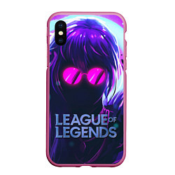 Чехол iPhone XS Max матовый Evelynn LOL, цвет: 3D-малиновый