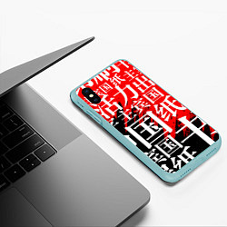 Чехол iPhone XS Max матовый КИТАЙСКИЕ ИЕРОГЛИФЫ, цвет: 3D-мятный — фото 2