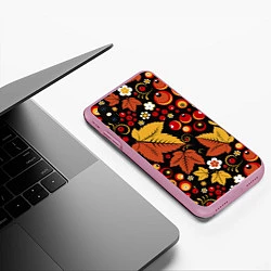 Чехол iPhone XS Max матовый ХОХЛОМА, цвет: 3D-розовый — фото 2