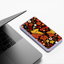 Чехол iPhone XS Max матовый ХОХЛОМА, цвет: 3D-светло-сиреневый — фото 2