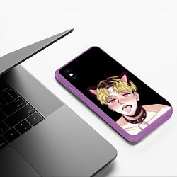 Чехол iPhone XS Max матовый АхегаоAhegao О Чан У, цвет: 3D-фиолетовый — фото 2