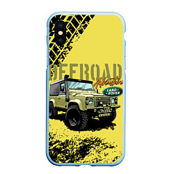 Чехол iPhone XS Max матовый LAND ROVER, цвет: 3D-голубой