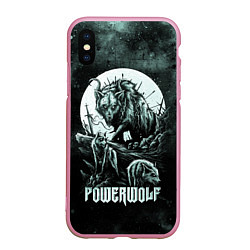 Чехол iPhone XS Max матовый Powerwolf, цвет: 3D-розовый