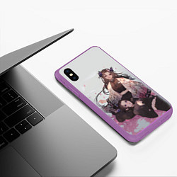 Чехол iPhone XS Max матовый КЛИНОК РАССЕКАЮЩИЙ ДЕМОНОВ, цвет: 3D-фиолетовый — фото 2