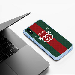 Чехол iPhone XS Max матовый GACHI GUCCI, цвет: 3D-голубой — фото 2