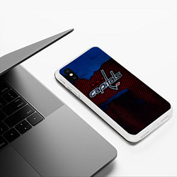 Чехол iPhone XS Max матовый WASHINGTON CAPITALS, цвет: 3D-белый — фото 2