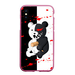 Чехол iPhone XS Max матовый MONOKUMA МОНОКУМА, цвет: 3D-малиновый