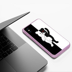 Чехол iPhone XS Max матовый МЕДВЕДЬ МОНОКУМА, цвет: 3D-сиреневый — фото 2
