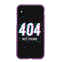 Чехол iPhone XS Max матовый Глитч 404, цвет: 3D-фиолетовый