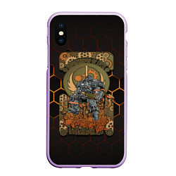 Чехол iPhone XS Max матовый Brotherhood of steel art, цвет: 3D-сиреневый