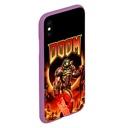 Чехол iPhone XS Max матовый DOOM Eternal, цвет: 3D-фиолетовый — фото 2