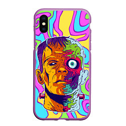 Чехол iPhone XS Max матовый Психоделический Франкенштейн, цвет: 3D-фиолетовый
