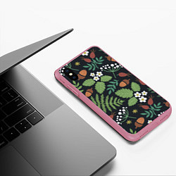 Чехол iPhone XS Max матовый Природа, цвет: 3D-малиновый — фото 2