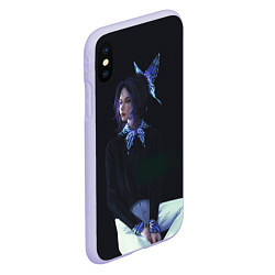 Чехол iPhone XS Max матовый КЛИНОК РАССЕКАЮЩИЙ ДЕМОНОВ, цвет: 3D-светло-сиреневый — фото 2