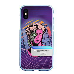 Чехол iPhone XS Max матовый Vaporwave Cyborg Statue, цвет: 3D-голубой