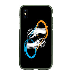 Чехол iPhone XS Max матовый PORTAL 2 ПОРТАЛ 2, цвет: 3D-темно-зеленый