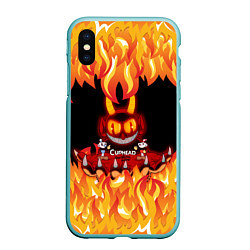 Чехол iPhone XS Max матовый CUPHEAD DEVIL, цвет: 3D-мятный