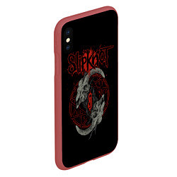 Чехол iPhone XS Max матовый Slipknot Черепа, цвет: 3D-красный — фото 2