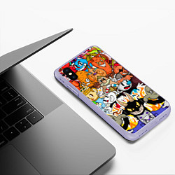 Чехол iPhone XS Max матовый CUPHEAD, цвет: 3D-светло-сиреневый — фото 2