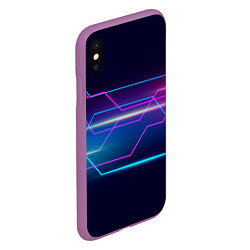 Чехол iPhone XS Max матовый Лазерные лучи, цвет: 3D-фиолетовый — фото 2