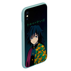 Чехол iPhone XS Max матовый Гию Томиока Kimetsu no Yaiba, цвет: 3D-мятный — фото 2