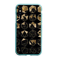 Чехол iPhone XS Max матовый Геометрические фигуры, цвет: 3D-мятный