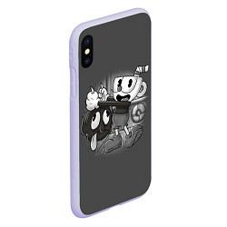 Чехол iPhone XS Max матовый CUPHEAD, цвет: 3D-светло-сиреневый — фото 2