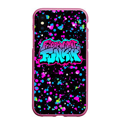 Чехол iPhone XS Max матовый FRIDAY NIGHT FUNKIN NEON, цвет: 3D-малиновый