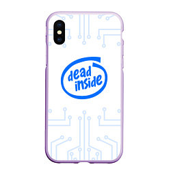 Чехол iPhone XS Max матовый DEAD INSIDE, цвет: 3D-сиреневый