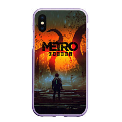 Чехол iPhone XS Max матовый Metro Exodus, цвет: 3D-светло-сиреневый