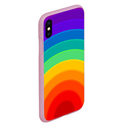 Чехол iPhone XS Max матовый Круговая радуга, цвет: 3D-розовый — фото 2
